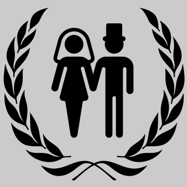 Motiv Brautpaar im Lorbeerkranz