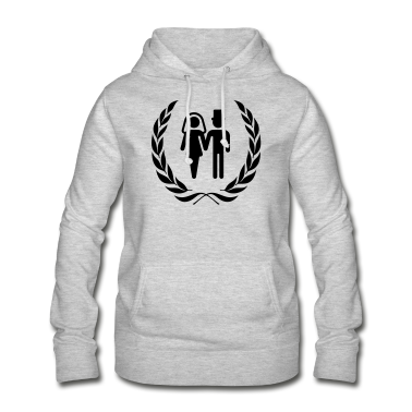 Hochzeit Hoodie - Brautpaar im Lorbeerkranz