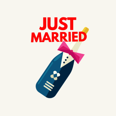 Motiv just married frisch verheiratet hochzeitsfeier
