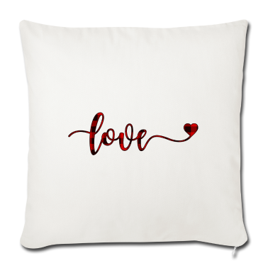 Hochzeit Kissenbezug - Love-Herz-Schriftzug