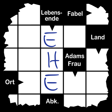 Motiv JGA - Ehe - Kreuzworträtsel .../+