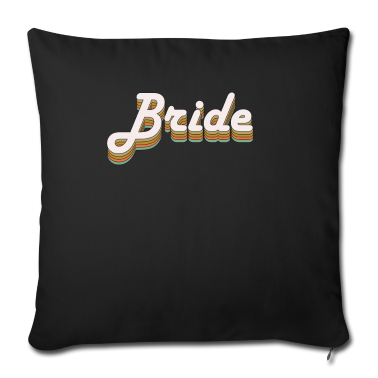 Hochzeit Kissenbezug - Braut Schriftzug retro