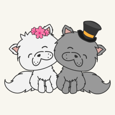 Motiv Fröhliche Katzen Braut und Bräutigam Hochzeit