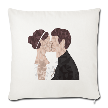 Hochzeit Kissenbezug - Frisch Verheiratet - Ehepaar im Low Poly Style