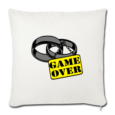 Hochzeit Kissenbezug - JGA Ehe Schild game over ...+