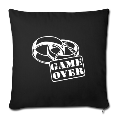 Hochzeit Kissenbezug - JGA Ehe Schild game over ...+