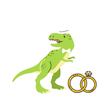 Motiv Dinosaurier Ring Träger Produkt, Hochzeitsfeier drucken