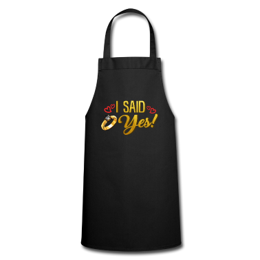 Hochzeit Schürze - Ich sagte ja - Verlobungsring