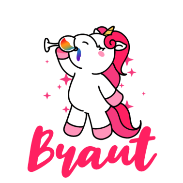 Motiv Ich bin die Braut JGA Party Junggesellen Einhorn