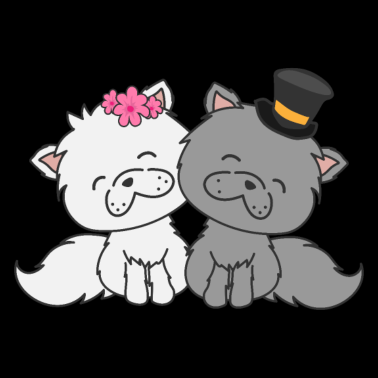 Motiv Fröhliche Katzen Braut und Bräutigam Hochzeit