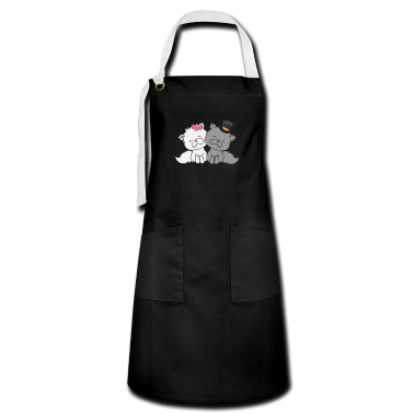 Hochzeit Schürze - Fröhliche Katzen Braut und Bräutigam Hochzeit