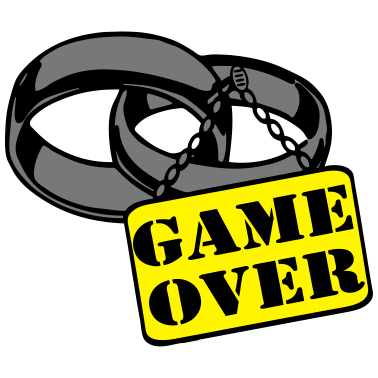 Motiv JGA Ehe Schild game over ...+