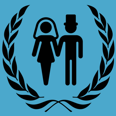 Motiv Brautpaar im Lorbeerkranz