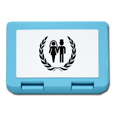 Hochzeit Brotdose - Brautpaar im Lorbeerkranz