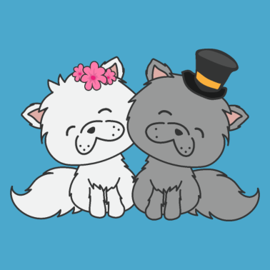 Motiv Fröhliche Katzen Braut und Bräutigam Hochzeit