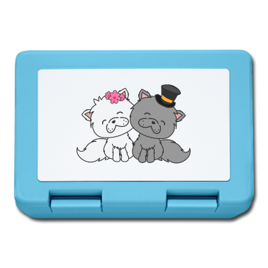 Hochzeit Brotdose - Fröhliche Katzen Braut und Bräutigam Hochzeit