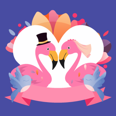 Motiv Flamingo - Pink Flamingos Hochzeit Vögel Geschenk