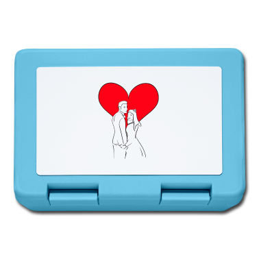 Hochzeit Brotdose - Hochzeitspaar mit Herz - Lineart Illustration