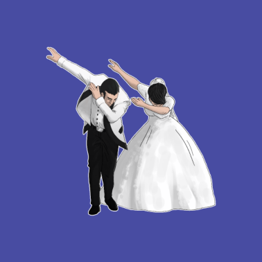 Motiv Dabbing Dab Brautpaar JGA Hochzeit Geschenk