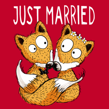 Motiv Just Married Füchse - Fuchs - Hochzeit - Comic