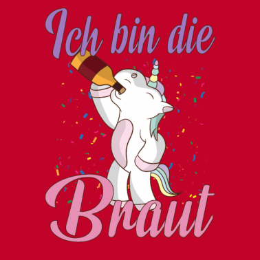 Motiv Fabel Einhorn Ich bin die Braut Hochzeit Party