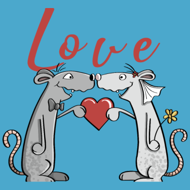 Motiv Love Hochzeit Mäuse - Liebe - Brautpaar - Heiraten