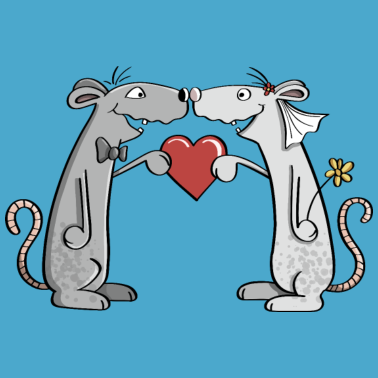 Motiv Hochzeit Mäuse - Brautpaar - Braut - Bräutigam