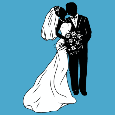 Motiv Brautpaar Braut Bräutigam Illustration Heirat