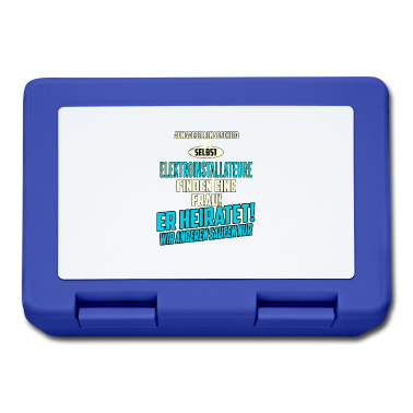 Hochzeit Brotdose - JGA Team - Elektroinstallateur - strong sky blue -