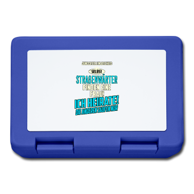 Hochzeit Brotdose - JGA BRAEUTIGAM - Straßenwärter - strong sky blue -