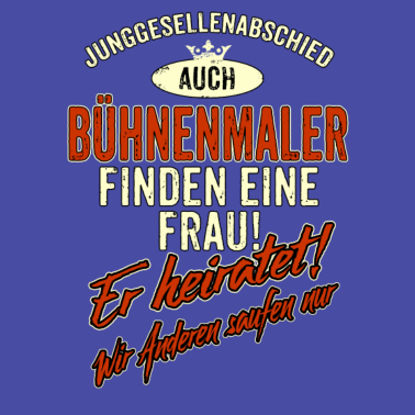 Motiv JGA Team - Bühnenmaler - Version Auch rot Retro -