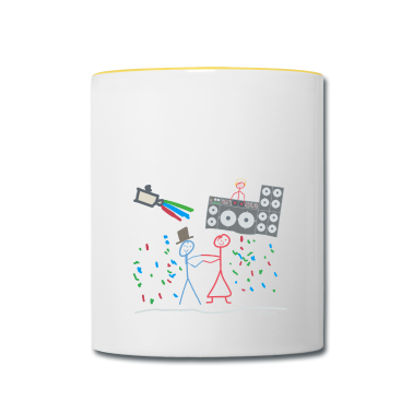 Hochzeit Tasse - Hochzeitsfeier Dj Musik Strichmännchen Tanz Disco