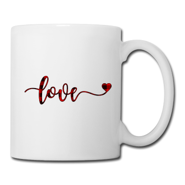 Hochzeit Tasse - Love-Herz-Schriftzug