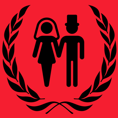 Motiv Brautpaar im Lorbeerkranz