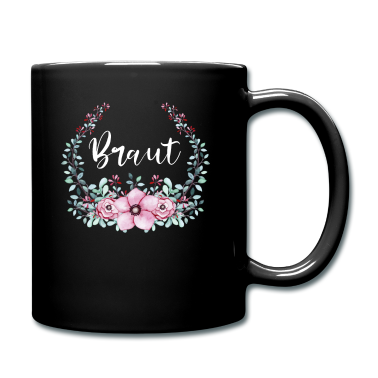 Hochzeit Tasse - Heiraten Outfit Braut Blumenkranz