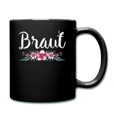 Hochzeit Tasse - Heiraten Outfit Braut Blumenkranz