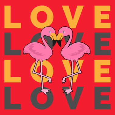 Motiv Flamingo In Love - Geschenkidee