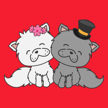 Motiv Fröhliche Katzen Braut und Bräutigam Hochzeit