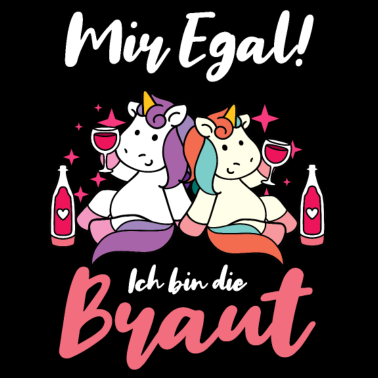 Motiv Ich bin die Braut JGA Party Junggesellen Einhorn