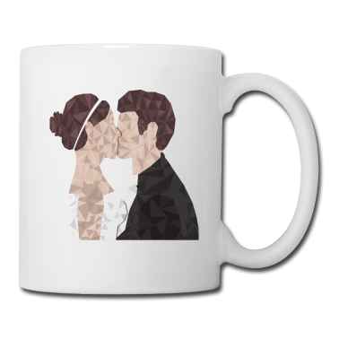 Hochzeit Tasse - Frisch Verheiratet - Ehepaar im Low Poly Style