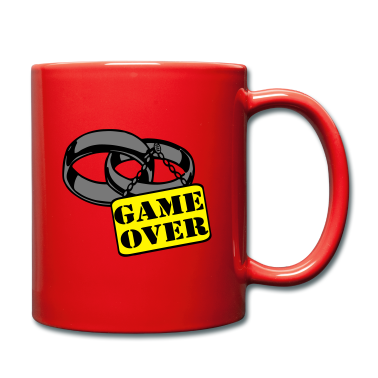 Hochzeit Tasse - JGA Ehe Schild game over ...+