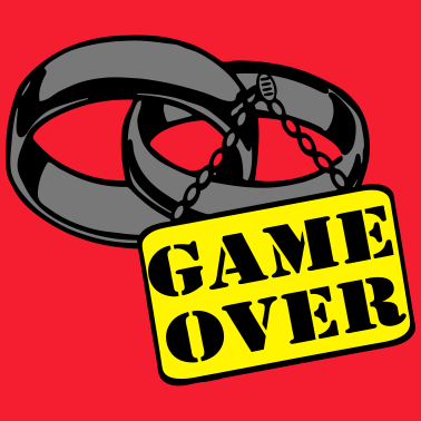 Motiv JGA Ehe Schild game over ...+