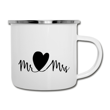 Hochzeit Emaille Tasse - Mr.und Mrs. Hochzeitsfeier, Feier, Tag, Love, i