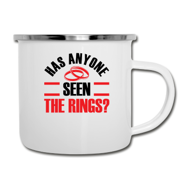 Hochzeit Emaille Tasse - Hat Jemand Den Ring Ehering Sicherheit Gesehen?