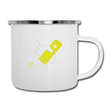 Hochzeit Emaille Tasse - Verliebt Verlobt Verheiratet