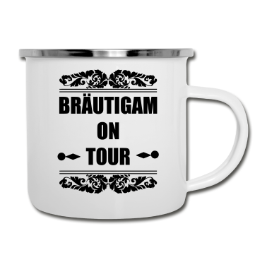 Hochzeit Emaille Tasse - Bräutigam on Tour Hochzeit Heiraten Saufen Feiern