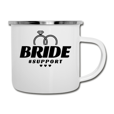 Hochzeit Emaille Tasse - Braut Support Herz Team