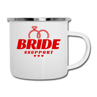 Hochzeit Emaille Tasse - Braut Support Herz Team
