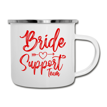 Hochzeit Emaille Tasse - Braut Support Herz Team