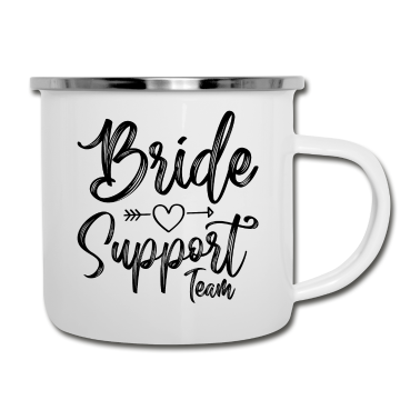 Hochzeit Emaille Tasse - Braut Support Herz Team